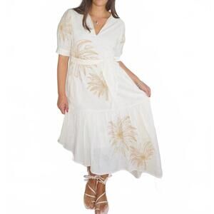 NEW NIBI viola dress in cream abs palms